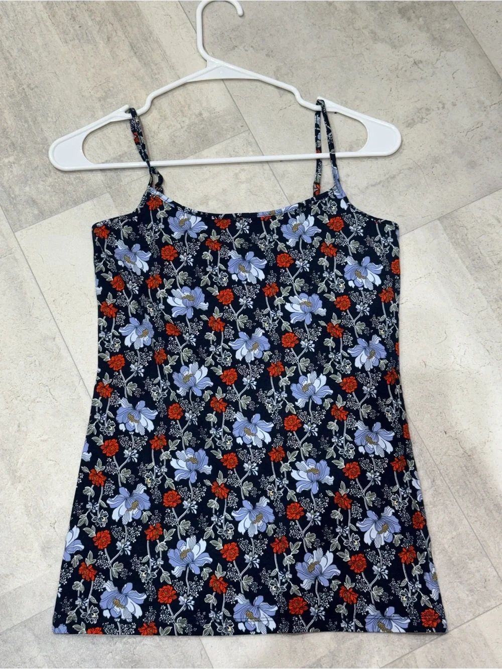 0145 LOFT Navy Floral Spaghetti Strap Camisole